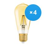 Multipack 4x Ledvance Vintage 1906 LED E27 Pear Gold 2.5W 220lm - 824 Extra Warm White | Replaces 22W