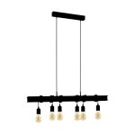 Eglo Pendant Townshend 6 Steel Black | IP20 - Suitable for 6x E27 